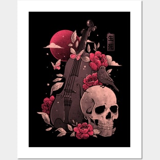 Death and Music - Cello Skull Evil Gift Posters and Art